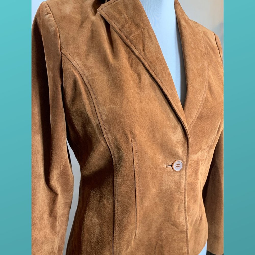 Relativity Tan Suede Button Blazer Jacket - image 4
